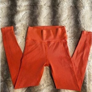 red/orange aerie leggings